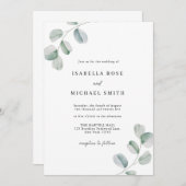 Rustique Chic Eucalyptus Faire-part de mariage (Devant / Derrière)