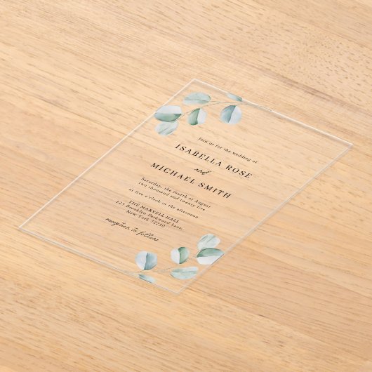 Rustique Chic Eucalyptus Faire-part de mariage (Poser)