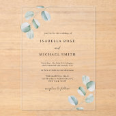 Rustique Chic Eucalyptus Faire-part de mariage (Recto)