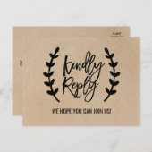 Rustique Chic Faux Kraft Menu Choix Carte postale (Devant / Derrière)