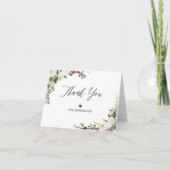 Rustique Chic Fleurs d'hiver Baies de houx Merci (Devant)