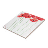 Rustique chic rouge Poppies fleurs carreaux cérami (Côté)