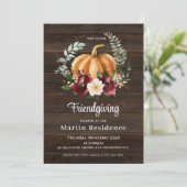 Rustique Convivial Thanksgiving Dîner Invitation (Debout devant)