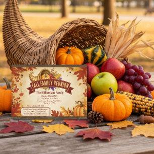 Rustique Cornucopia Fall Reunion Invitation