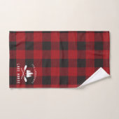Rustique Country Lake House Tree Red Buffalo Plaid (Serviette à main)