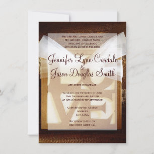 Rustique Country LOVE Faire-part de mariage