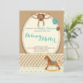 Rustique Cowboy Horsey Baby shower Boy Invitations (Debout devant)