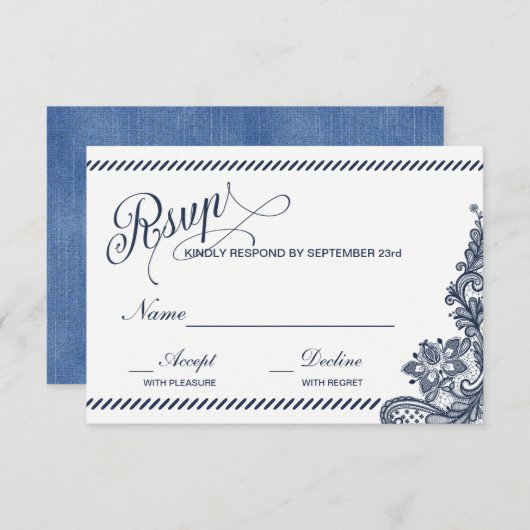 Rustique Denim et Lace RSVP (Devant / Derrière)