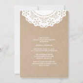 Rustique Doily | Invitation de la fête de graduati (Dos)