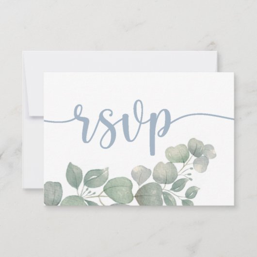 Rustique Dusty Blue RSVP Mariage (Devant)