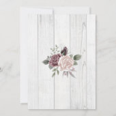 Rustique Dusty Rose Floral Bouquet Bois Invitation (Dos)