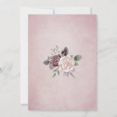 Rustique Dusty Rose Floral Bouquet rose Invitation (Dos)