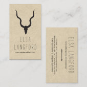 Rustique Earthy Bohemian Antlers Carte de visite d (Devant / Derrière)