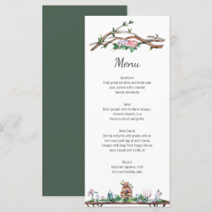 Rustique Elegance Woodland Menu Mariage