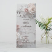 Rustique Elegant 3D Floral Photo Wedding Programme (Debout devant)