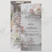Rustique Elegant 3D Floral Photo Wedding Programme (Devant / Derrière)
