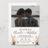 Rustique élégant avec faire-part de mariage photo (Devant / Derrière)