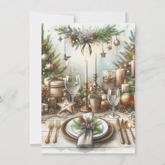 Rustique élégant dîner de Noël Invitation (Dos)