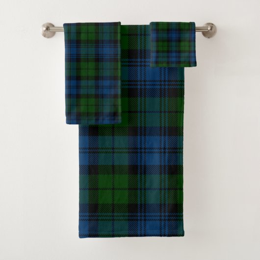 Rustique Elegant Plaid Bleu et Vert Rustique Tarta (En situation)