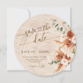 Rustique Enregistrer la date Carte de coupe en boi (Devant)