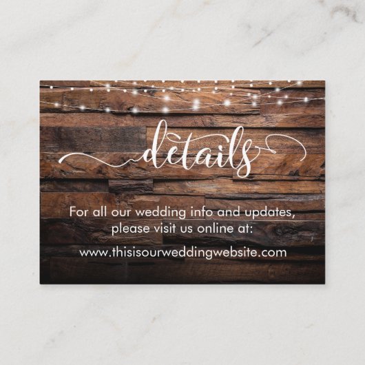 Rustique Enregistrer la date + détails Cartes de f (Dos)