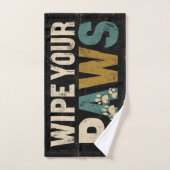 Rustique "Essuyez vos pattes" Signer avec des Empr (Serviette à main)