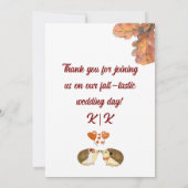 Rustique et confortable Mariage d'automne Carte de (Dos)