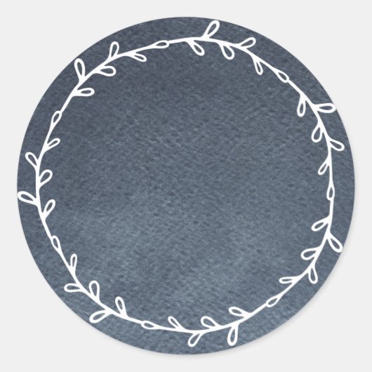 Rustique Étiquette Écrite Bleu Foncé Vierge (Devant)