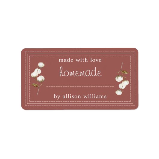 Rustique Étiquette Fabriqué Maison En Coton Sprig (Devant)