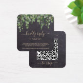 Rustique Eucalyptus Botanique Mariage QR Code RSVP (Bureau)