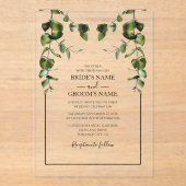 Rustique Eucalyptus Feuilles de mariage Invitation (Recto)