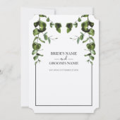 Rustique Eucalyptus Feuilles de mariage Invitation (Dos)