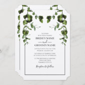 Rustique Eucalyptus Feuilles de mariage Invitation (Devant / Derrière)