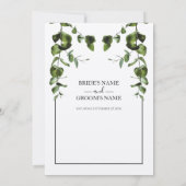 Rustique Eucalyptus Feuilles de mariage Invitation (Dos)