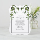 Rustique Eucalyptus Feuilles de mariage Invitation (Debout devant)