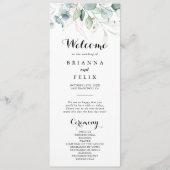 Rustique Eucalyptus Gold Floral Wedding Programme (Devant)