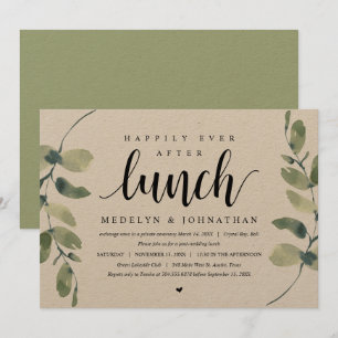 Rustique Eucalyptus, Invitation Déjeuner de Mariag