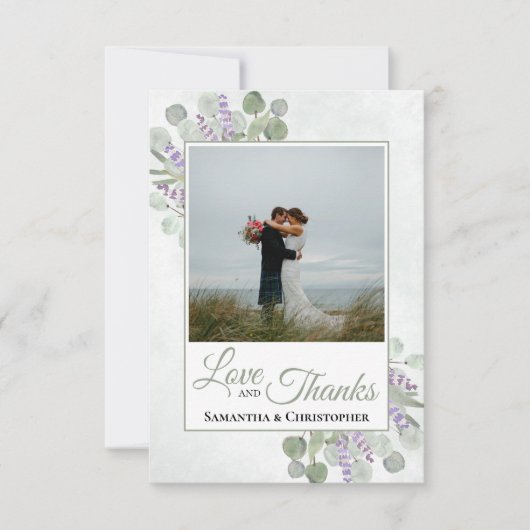 Rustique Eucalyptus & Lavender Love & Merci Mariag (Devant)