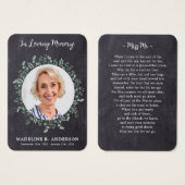 Rustique Eucalyptus Photo Carte de prière mémorial (Devant & derrière)