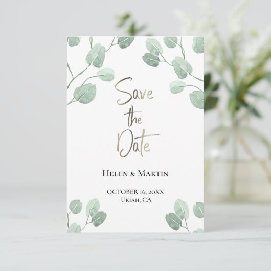 rustique eucalyptus verdure carte de sauvegarde de (Debout devant)