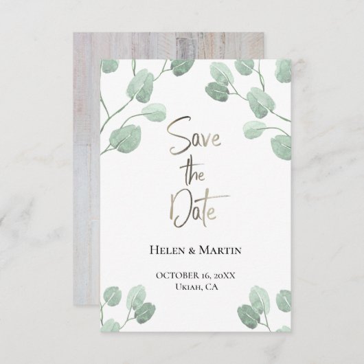 rustique eucalyptus verdure carte de sauvegarde de (Devant / Derrière)