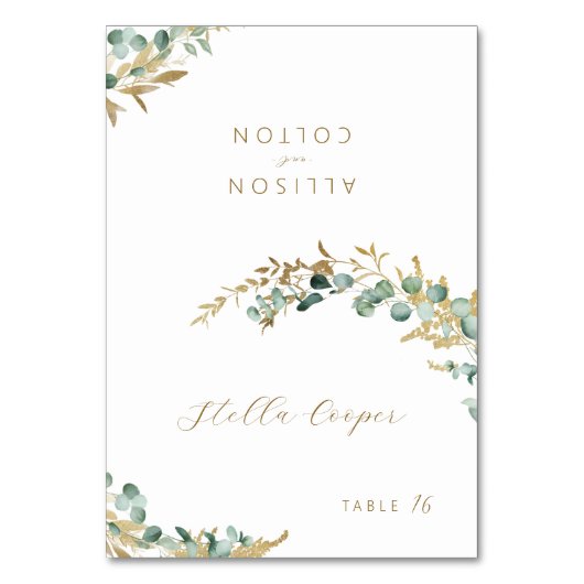 Rustique eucalyptus vert boho mariage Carte Place (Par défaut)
