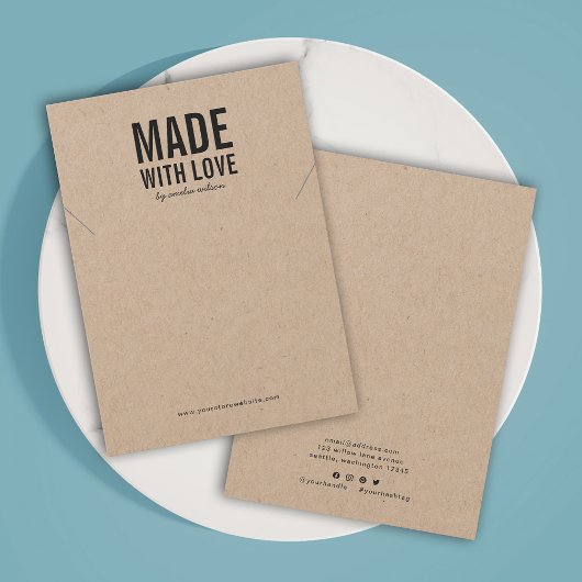 Rustique fait avec Love Kraft Collier Carte d'affi