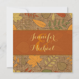 Rustique FAUX Toile de Jute, Faire-Part de Mariage