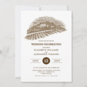 rustique | Ferme | Invitations de mariage en bois  (Devant)