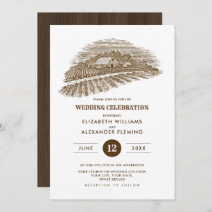 rustique   Ferme   Invitations de mariage en bois