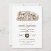 rustique | Ferme | Invitations de mariage en bois  (Devant)