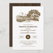 rustique | Ferme | Invitations de mariage en bois  (Devant / Derrière)