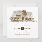 rustique | Ferme | Invitations de mariage en bois  (Devant)