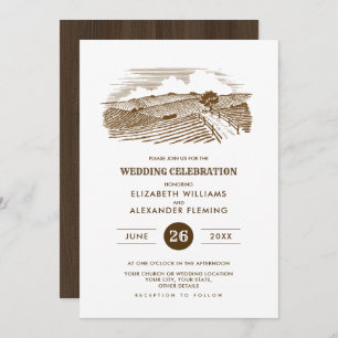 rustique   Ferme   Invitations de mariage en bois